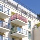Osłona balkonowa jednostronna - Fioletowe hortensje