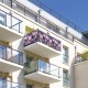 Osłona balkonowa jednostronna - Fioletowo-różowe kwiaty