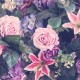 Osłona balkonowa jednostronna - Fioletowo-różowe kwiaty