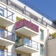 Osłona balkonowa jednostronna - Fioletowa abstrakcja